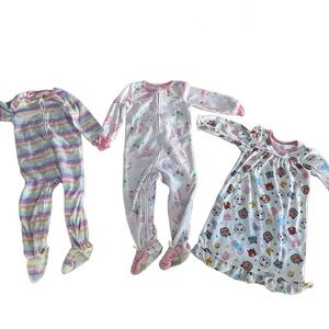 3T girls PJ fleece bundle - Cocomelon & Unicorns